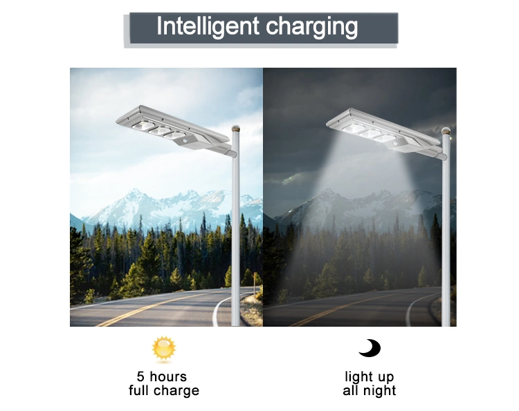 Outdoor All in One Aluminum Garden Lamp 200W Commercial Project LED Solar Street Light for Driveway Plaza Park Road