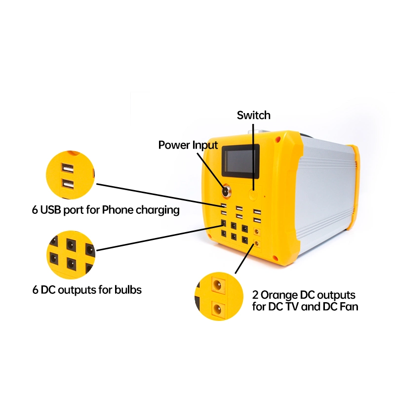 Portable Supporting Solar TV, Solar Fan, Business Laptop Charging, off-Grid Home Lighting Solar Home System