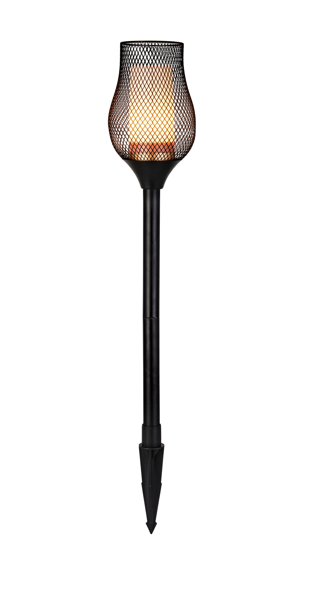 74cm Metal Solar Garden Torch Light with Flickering Flame Effect