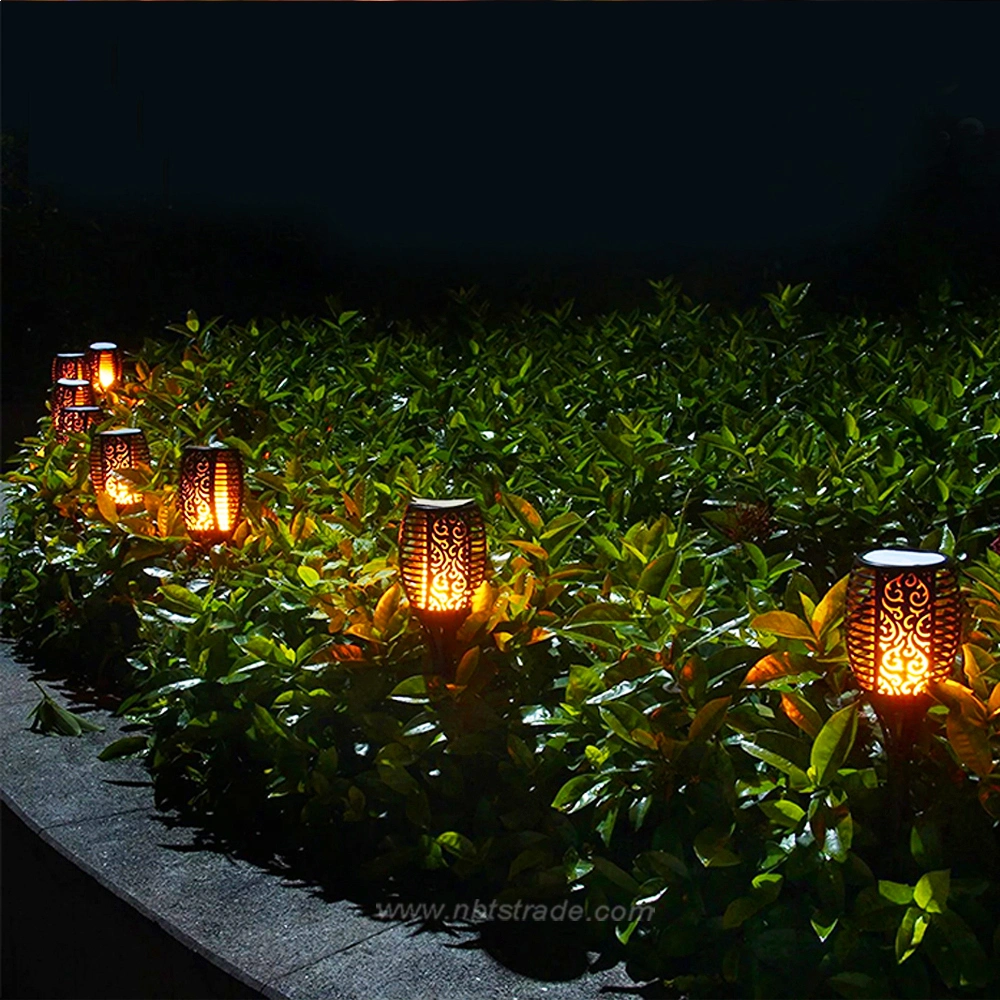 Waterproof IP65 Outdoor Solar Powered LED Garden Lamp Dancing Flickering Fire Flame 96 LED Light