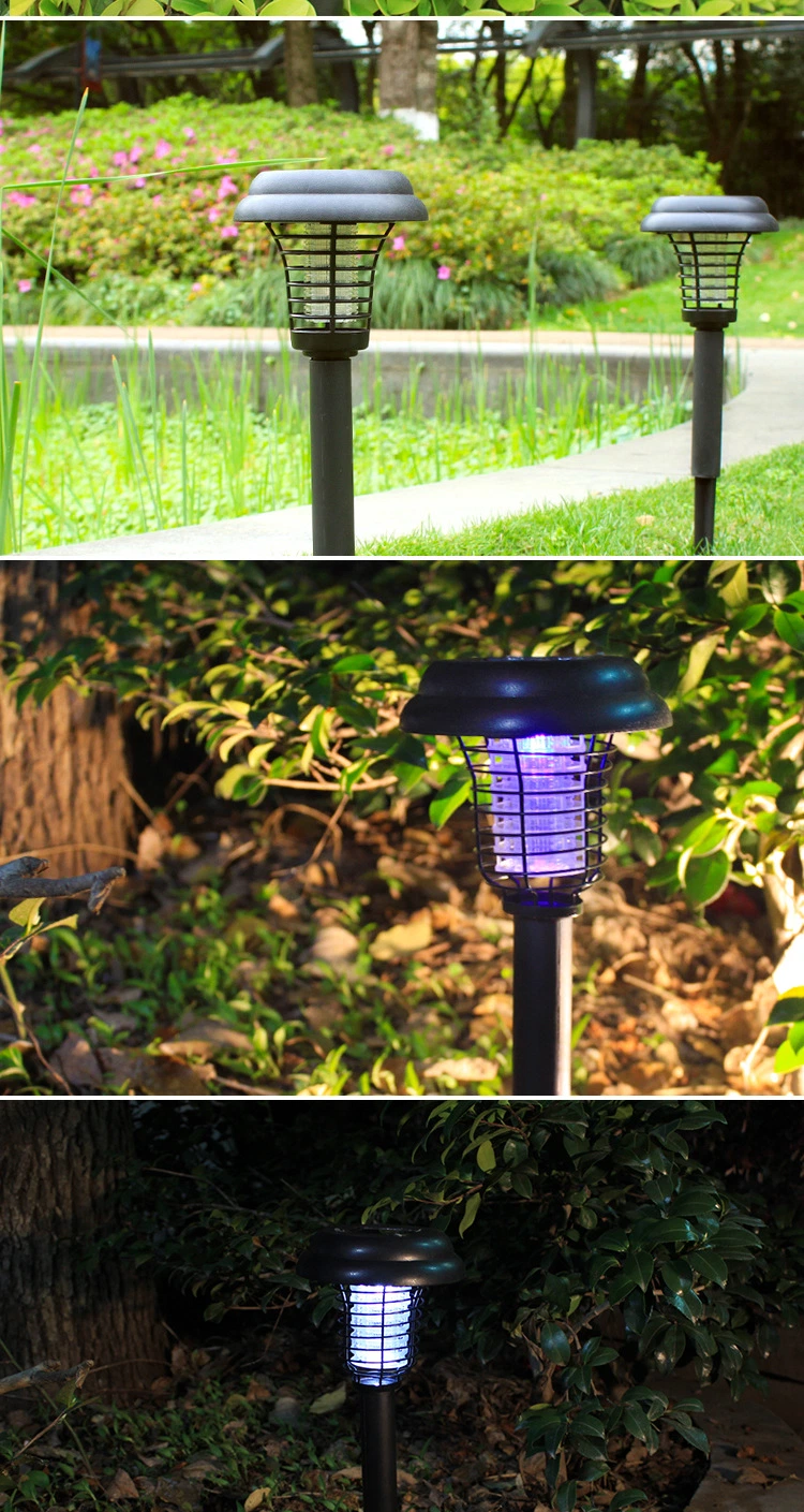 Solar Bug Zapper Outdoor Walkway Mosquito Fly Killer Solar LED Pathway Lights Ground Landscape Lighting Cordless Waterproof