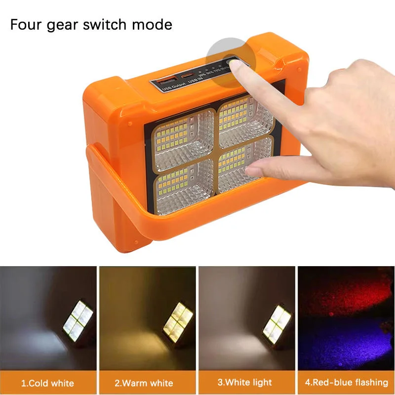 Hot Selling LED Work Solar Light Hanging Rechargeable Camping Emergency Solar Lamp for Power Failure Emergency Worklight Car Repair