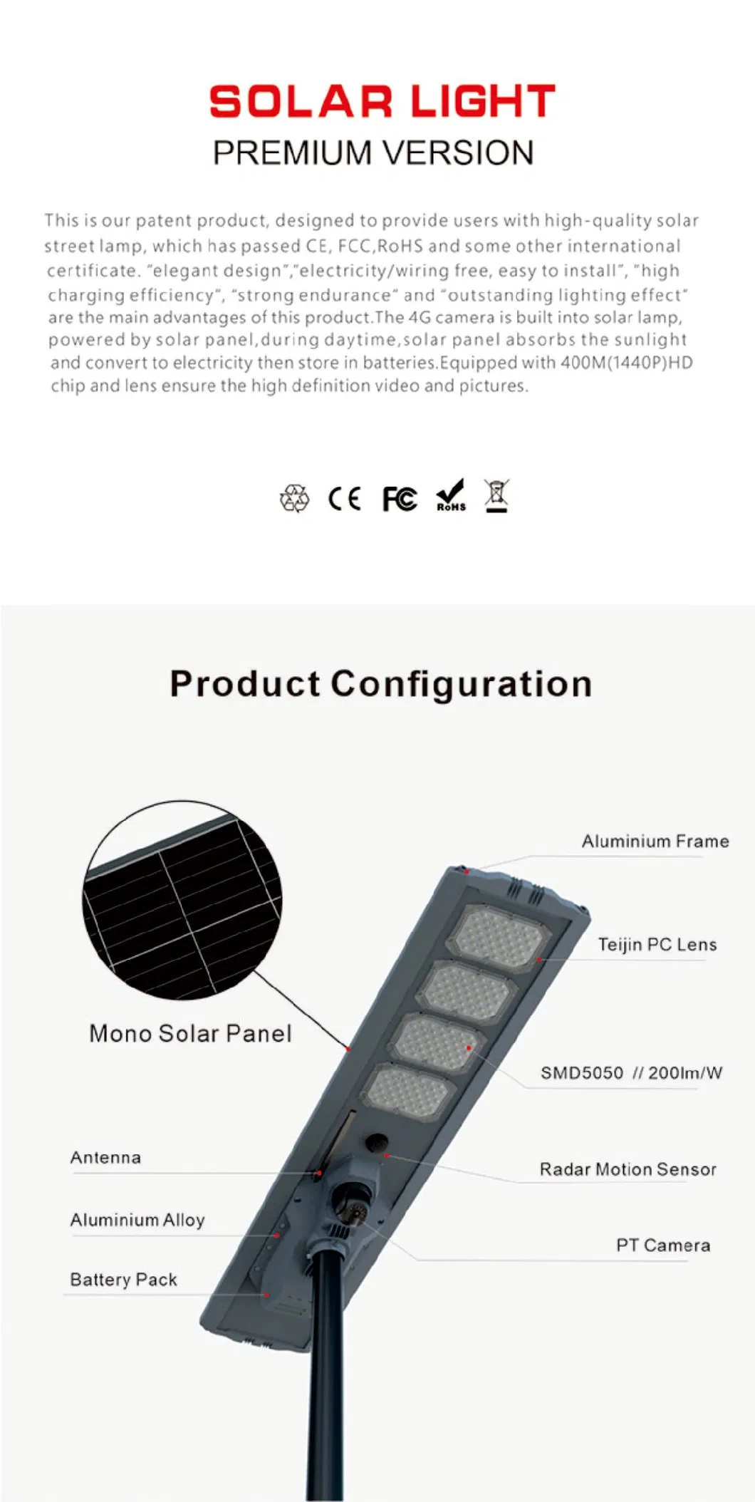 Distributor Wholesale Factory Price Outdoor LED Motion Sensor Security Solar Flood Light for House Wall or Pole with CCTV 4G or WiFi