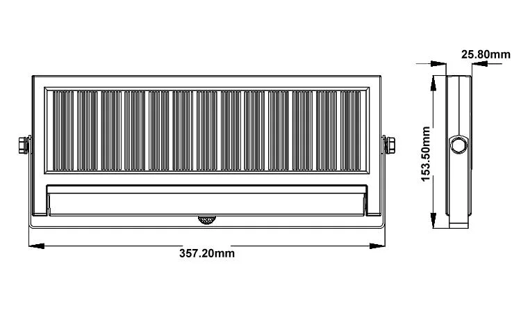 20W Modern Integrated Solar Wall Lamp 500lm Solar Outdoor Lighting IP55 Product Size 160*130*28mm