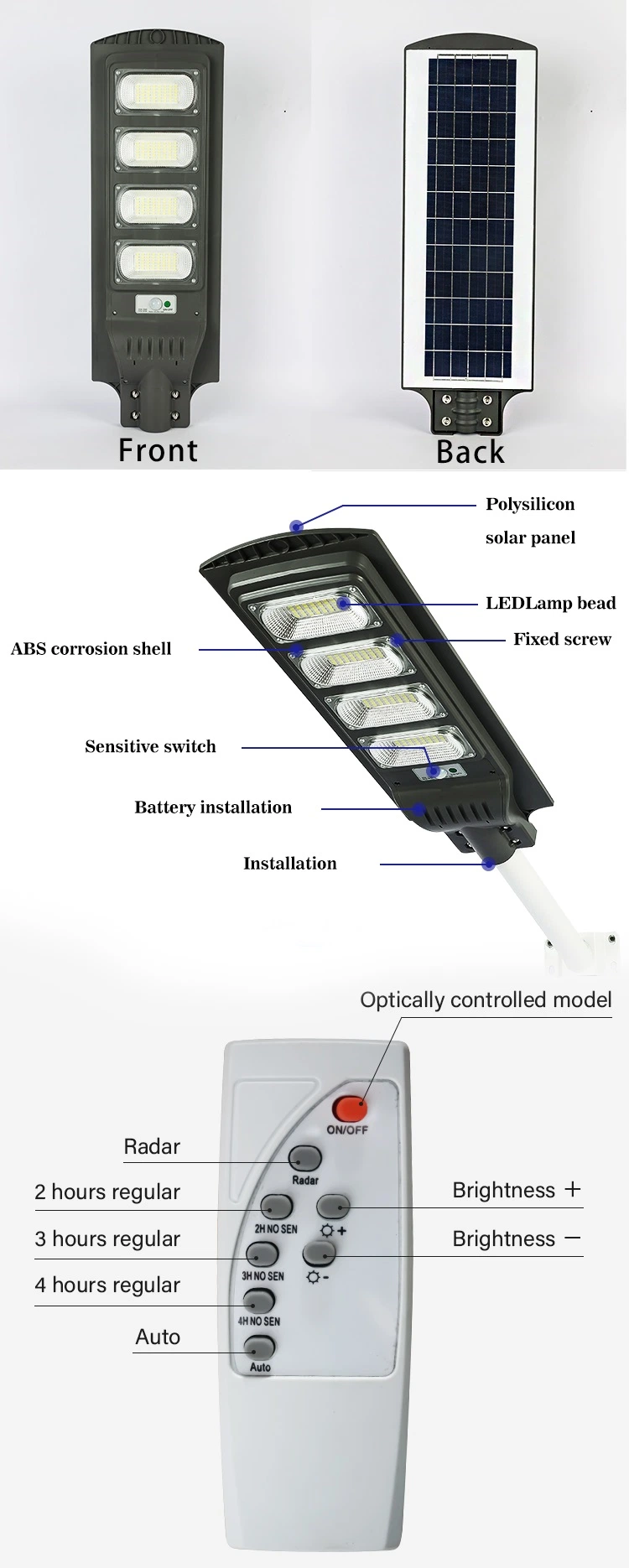 Wholesale Outdoor All in One Solar Powered LED Garden Street Light with Motion Sensor