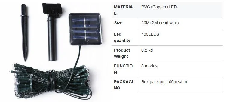 12m 100 LED Waterproof Solar String Lights