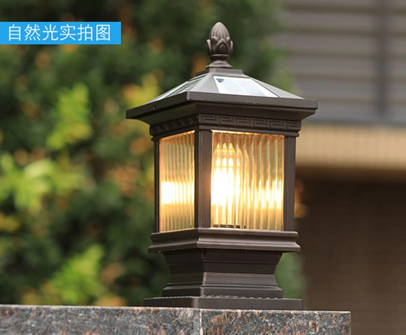 Outdoor Solar Lamp Post Light Die Cast Aluminum for Gate Column Driveway