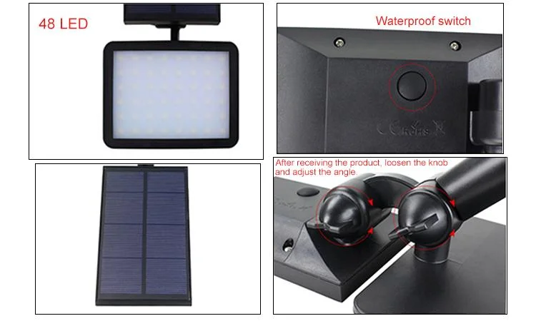 Induction Solar Black Aluminum Solar Lawn Light Polycrystalline Solar Panel 5.5V/1.6W Ground Mount/Wall Mount Wholesale