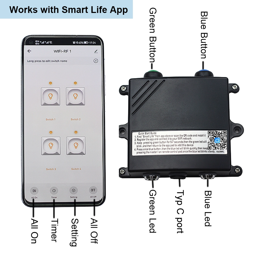 100W WiFi Solar Smart LED Flood Light with APP Long-Range Control