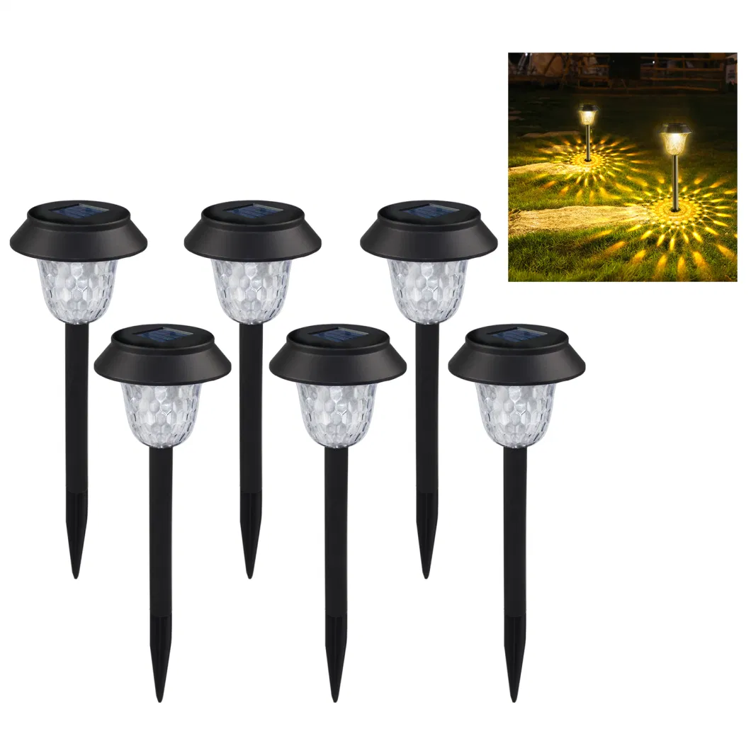 Cis-57454 6PCS / Set IP65 Waterproof Garden Stake Light Solar Powered LED Lamp for Patio Yard Lawn - Warm White Light