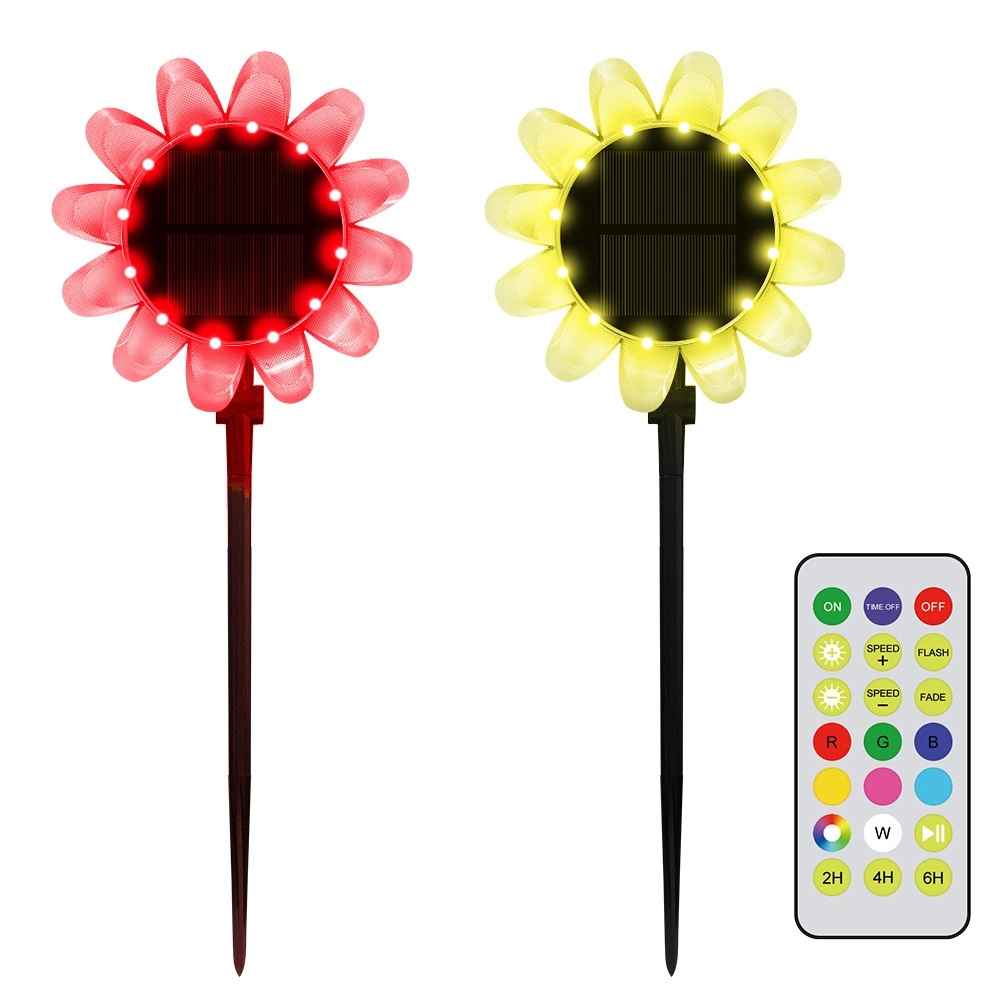 Waterproof Solar Powered Floating Swimming Pool Lights Sunflower Shape Ci24787