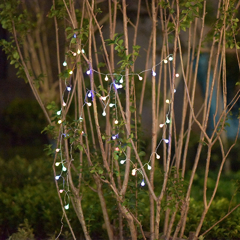 Solar Spherical Lamp String Outdoor LED Ball Lights for Christmas Festival Wedding