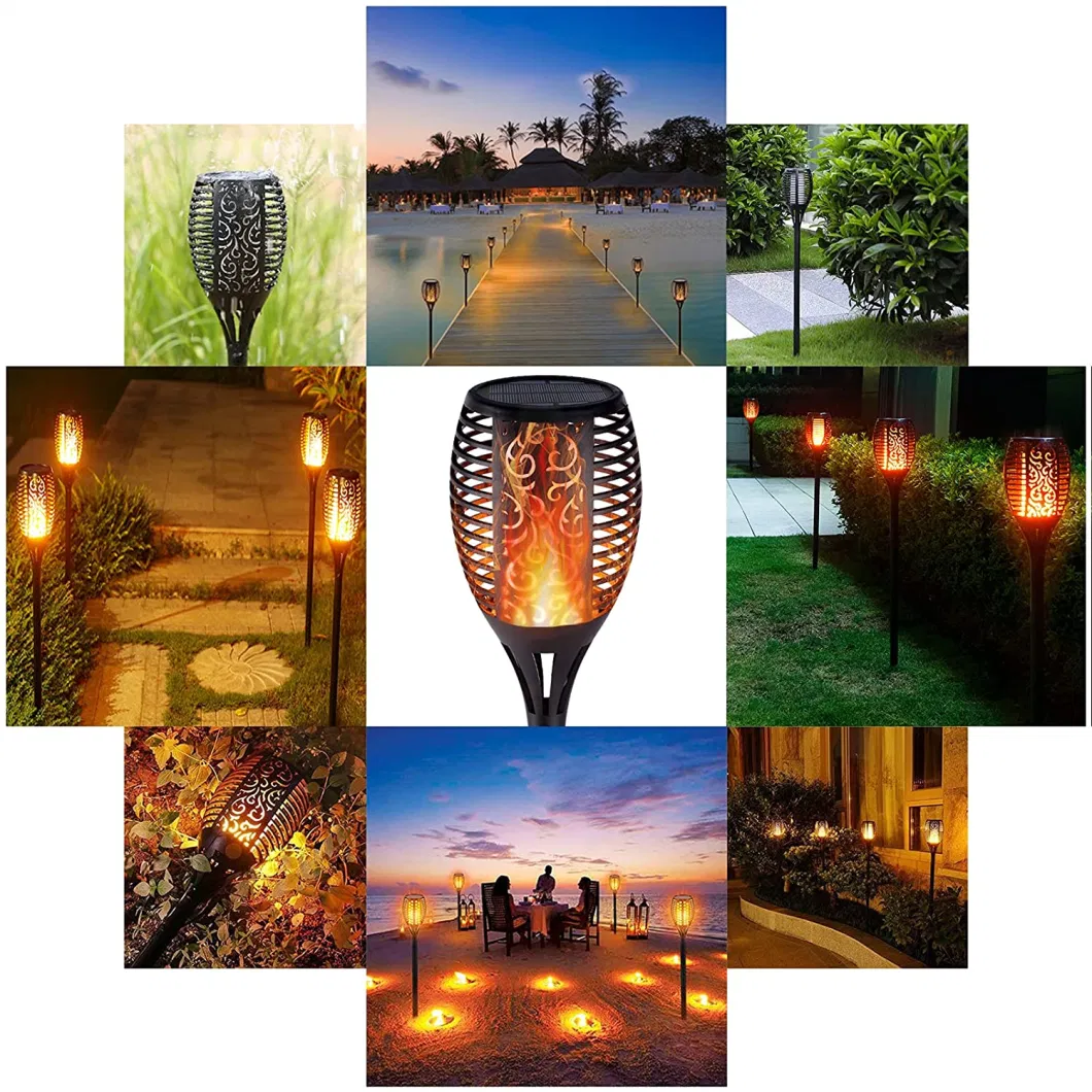 Landscape Garden Pathway Solar Torch Light with Dancing Flickering Flames