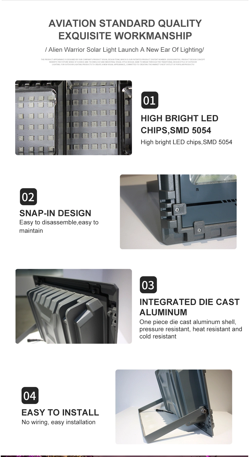 Solar LED Flood Light with Sensor Sinc 60W