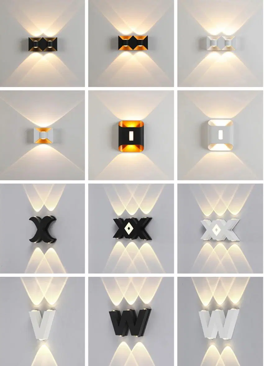 8W up Down White Black Modern Outdoor Indoor LED Wall Light for Home Stairs Bathroom Light