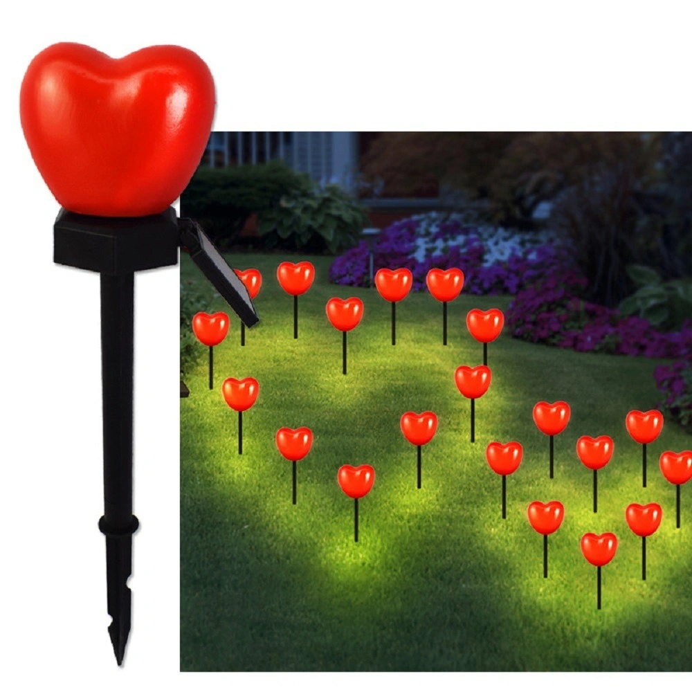 Solar Garden LED Lawn Plug Lights Outdoor Stakes Valentine Day Theme Ci18472
