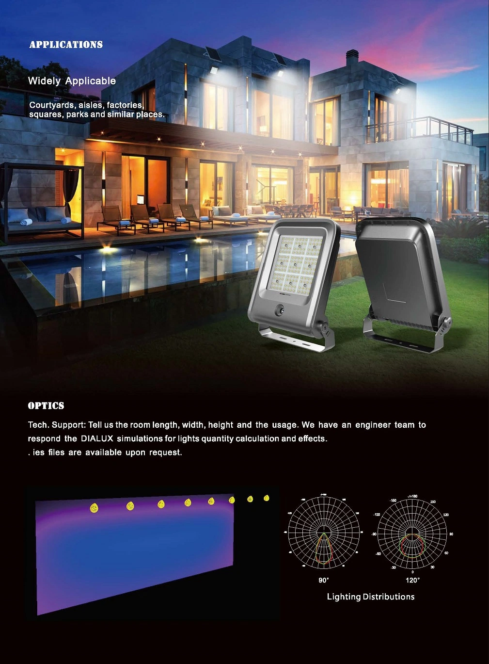 Outdoor IP65 IP66 IP67 200W 300 Watt Brightest Rechargeable Solar Fence Light with on off Switch