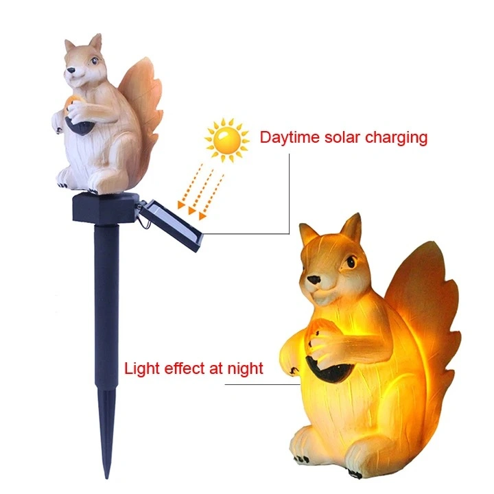 Squirrel Garden Solar Light, Garden Solar Landscape Light, Waterproof LED Solar Ground Lights