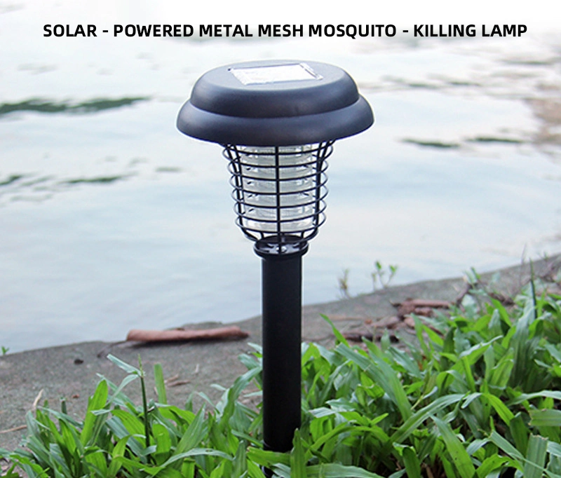 Solar Bug Zapper Outdoor Walkway Mosquito Fly Killer Solar LED Pathway Lights Ground Landscape Lighting Cordless Waterproof