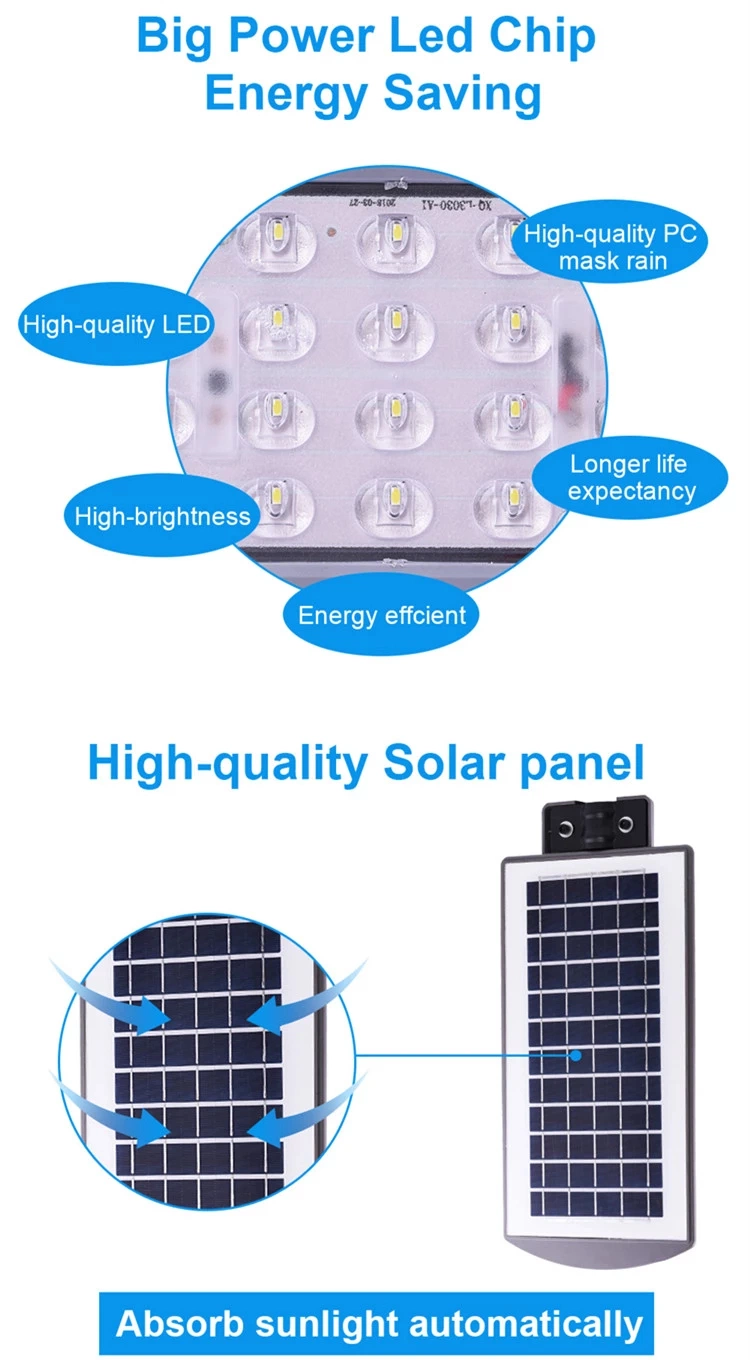 IP66 Waterproof 60W Street Light Solar Lamp Post