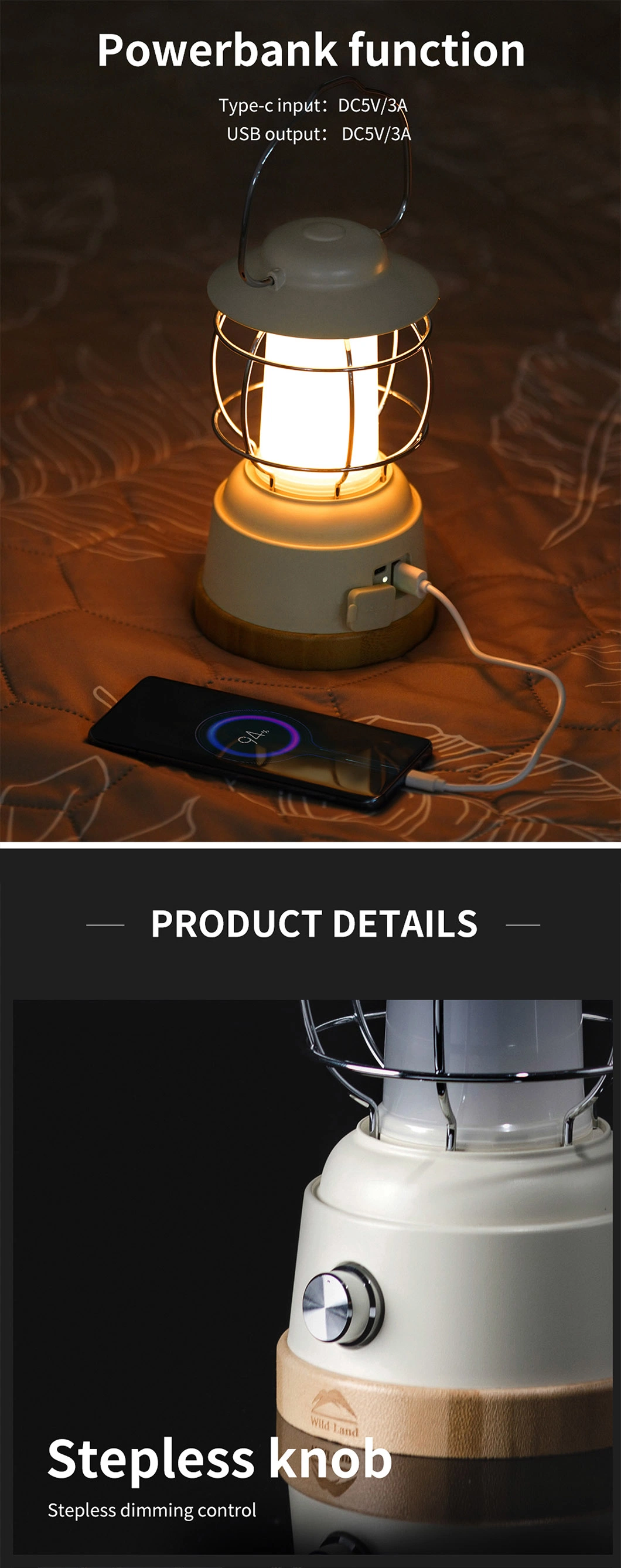 Outdoor Hanging LED Camping Tent Light Fishing Lantern Desk Lamp Solar Outdoor Fishing Light