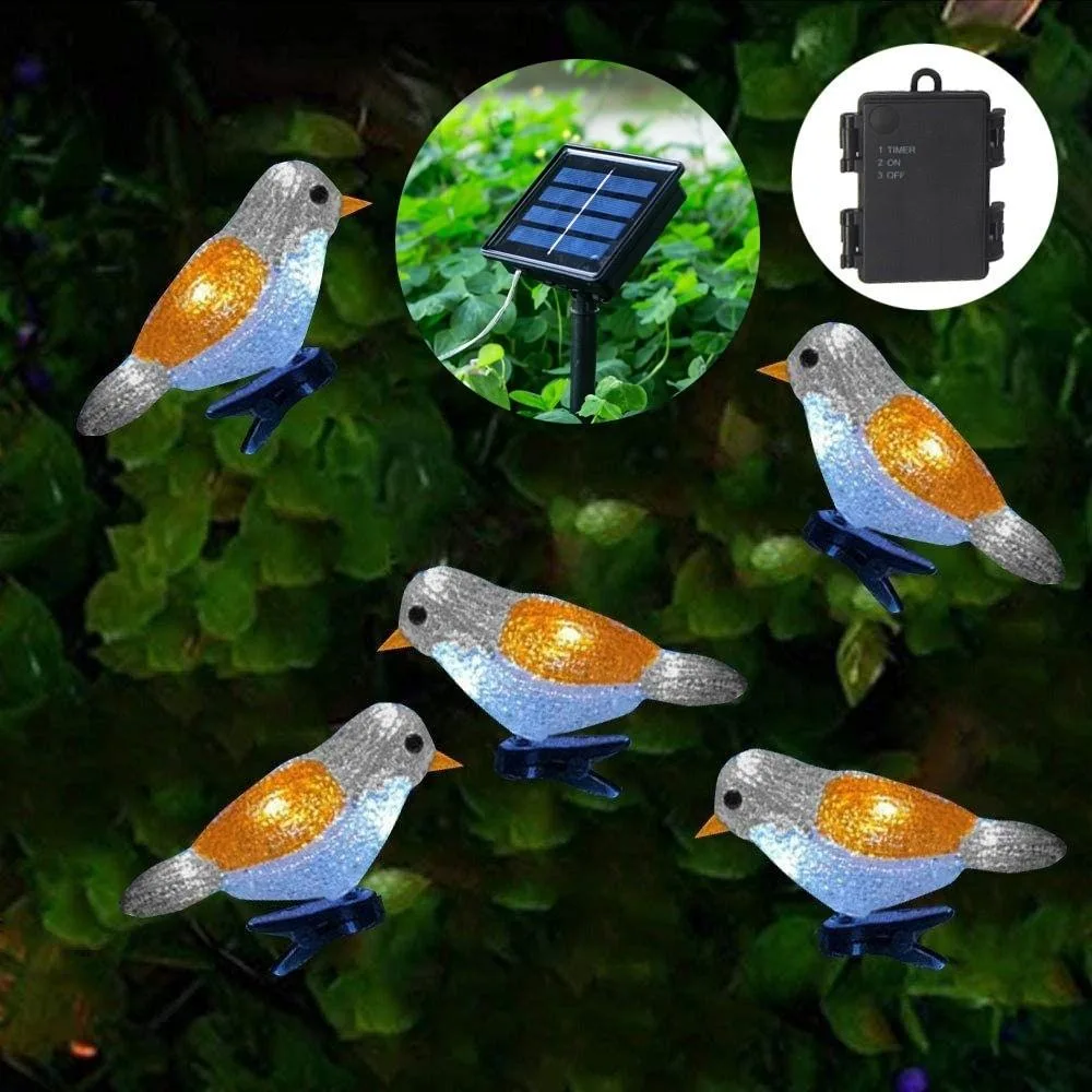 Solar Bird LED String Lights Outdoor Waterproof Christmas Tree Decoration Lights for Garden Patio Lights Ci22764