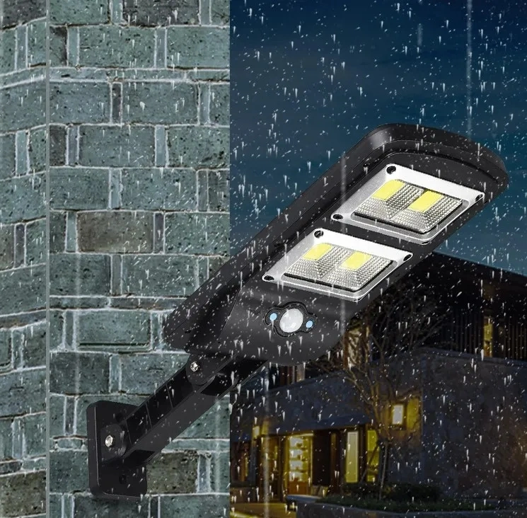 Outdoor IP65 Waterproof 20W Motion Sensor Dusk to Dawn Security 64 COB LED Solar Street Light with Remote Control