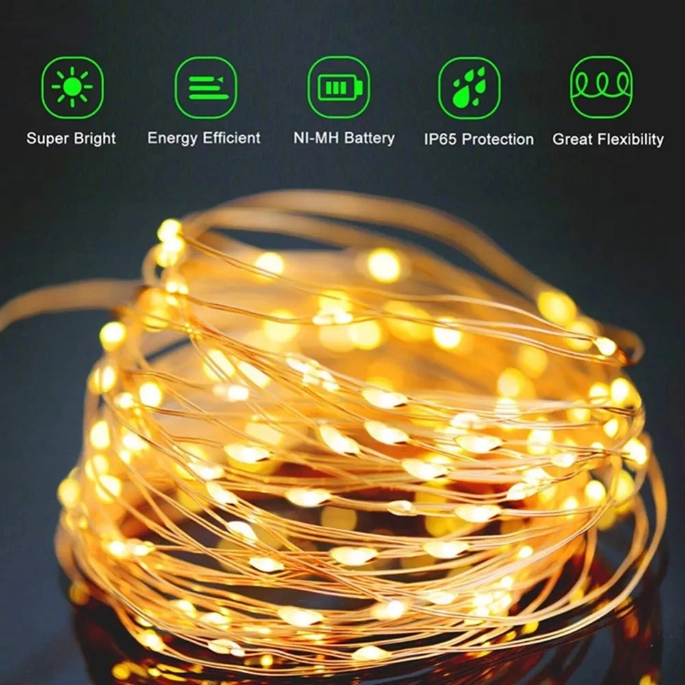LED Outdoor Solar String Lights 5m/10m/20m Fairy Christmas Party Decorative Light