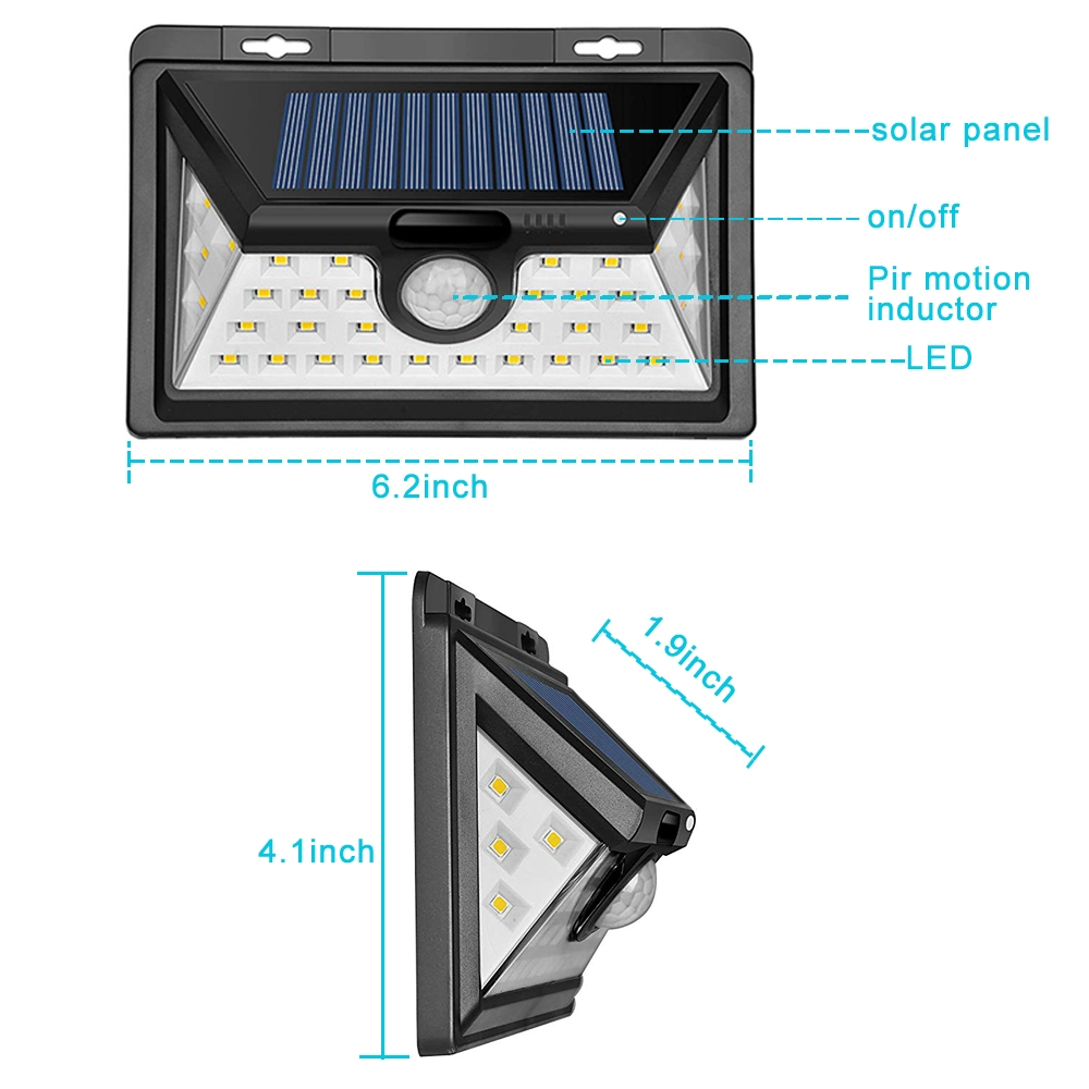 34 LED Solar Powered Flood Light IP 65 Waterproof Outdoor Security Light with Motion Sensor