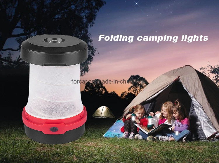 Folding Design Rechargeable Camp Tent Decoration Lighting Flash Warning Solar Camping Lamp with Metal Hanging Loop Portable LED Emergency Camping Light