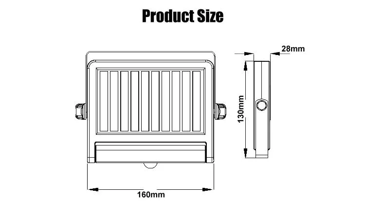 20W Modern Integrated Solar Wall Lamp 500lm Solar Outdoor Lighting IP55 Product Size 160*130*28mm