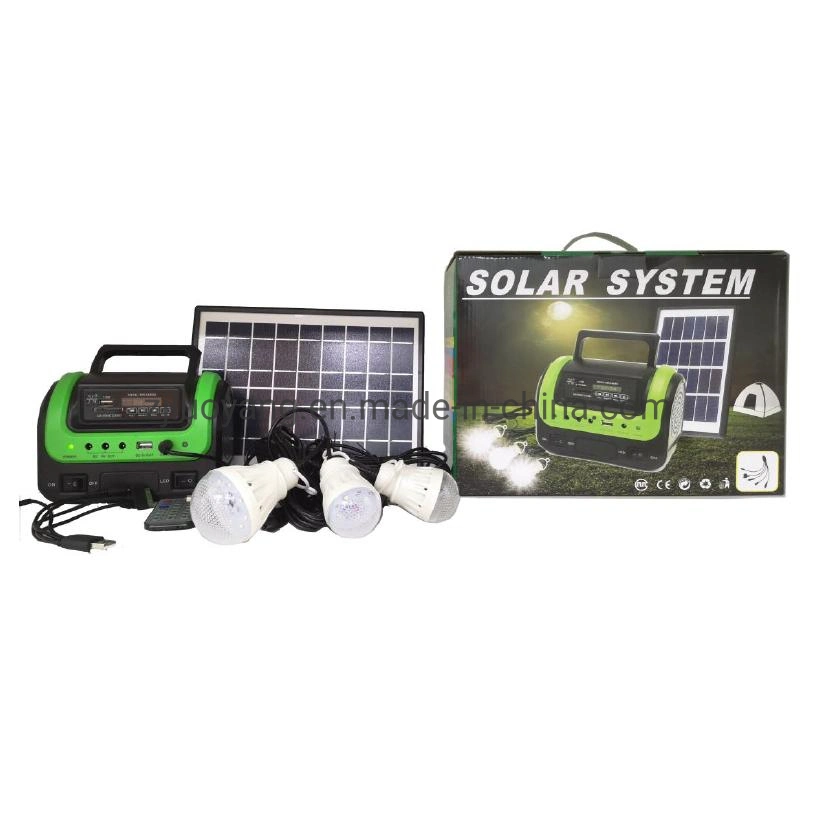 Portable 5W Solar Lighting System with Radio&Torch&Mobile-Charing Cable Solar Torch Light