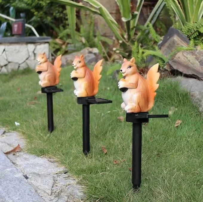 Squirrel Garden Solar Light, Garden Solar Landscape Light, Waterproof LED Solar Ground Lights