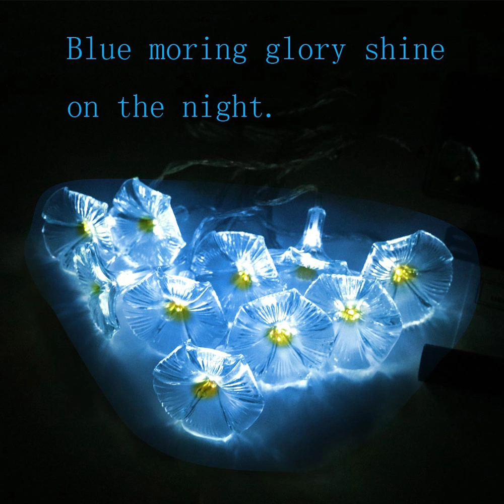 Solar Powered String Light Morning Glory 10LED for Garden Decoration