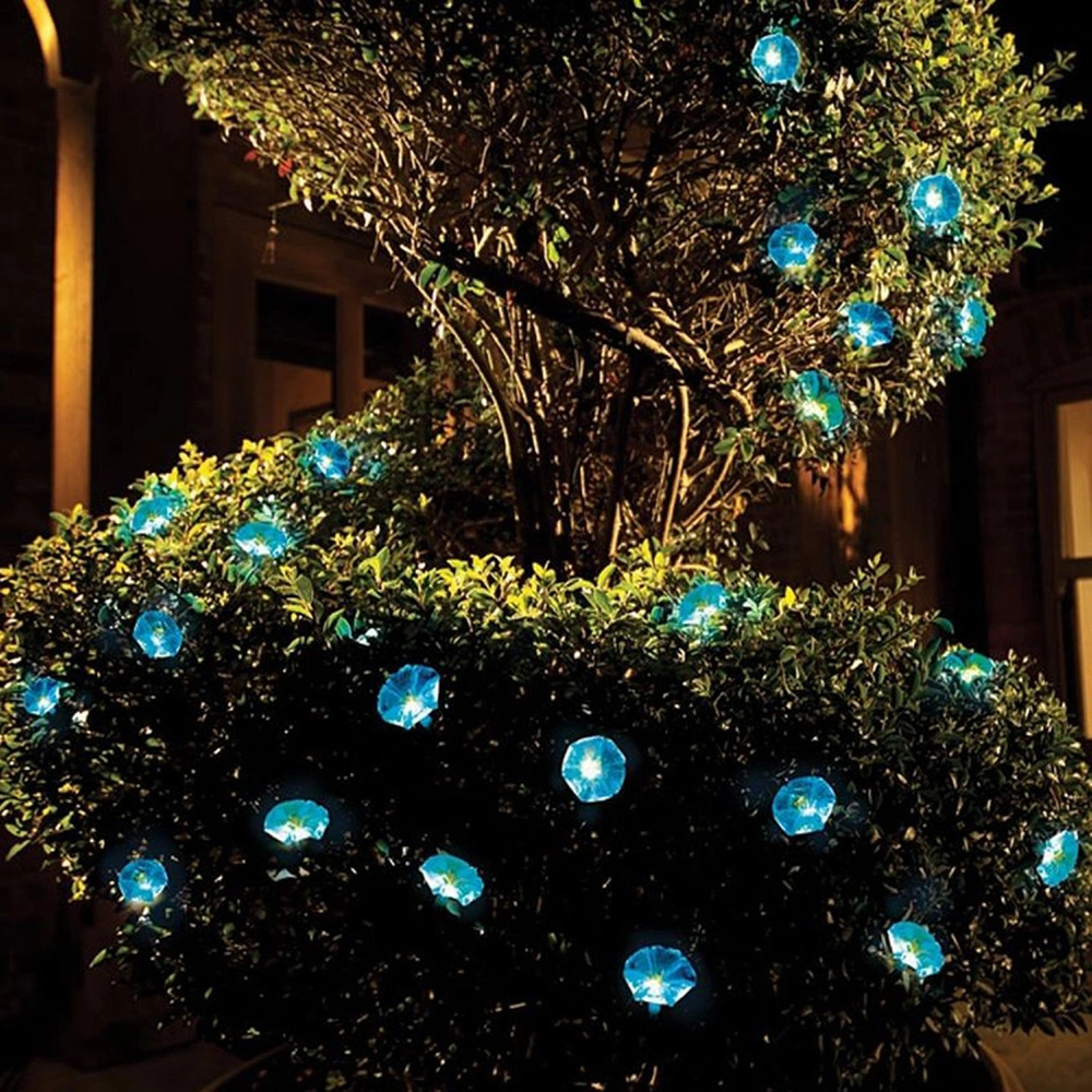 Solar Powered String Light Morning Glory 10LED for Garden Decoration