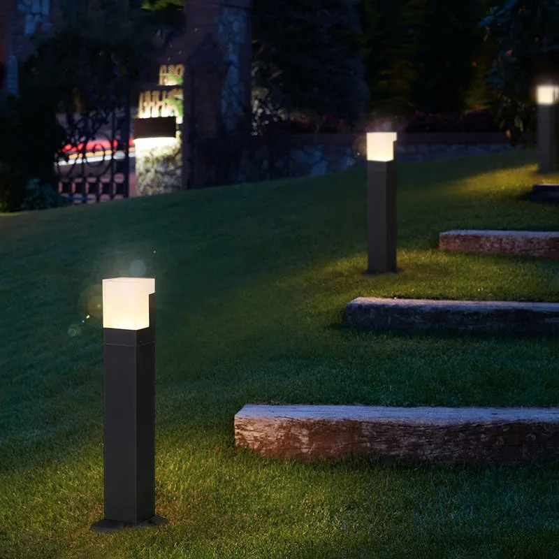 10W Square Modern IP65 Waterproof Landscape Acrylic Post Bollard Garden LED Lawn Lamp