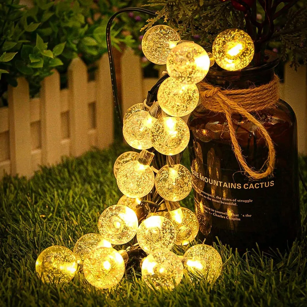 Solar Decoration LED String LED Christmas Outdoor Decor Flexible Round Fairy Solar Powered LED String Light