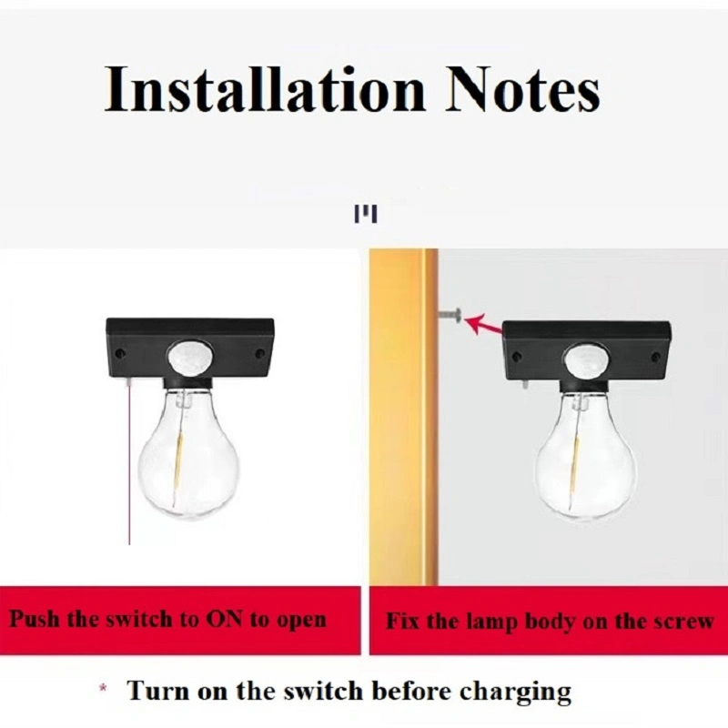 Tungsten Bulb Solar Light Human Body Induction Wall Lamp Pathway Outdoors Lighting