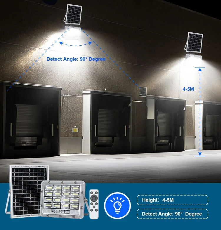 Stadium High Lumen Spot Warm Color White Motion Sensor LED Solar Floodlight New Design Solar Flood Light 300W 500W Outdoor