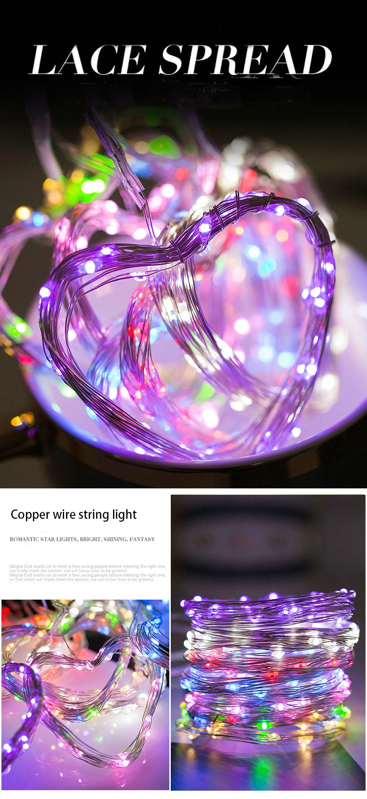 Solar Powered Fairy Lights Outdoor Copper Wire Decoration Christmas Lights Waterproof for Garden Yard Camping Patio Tree Party
