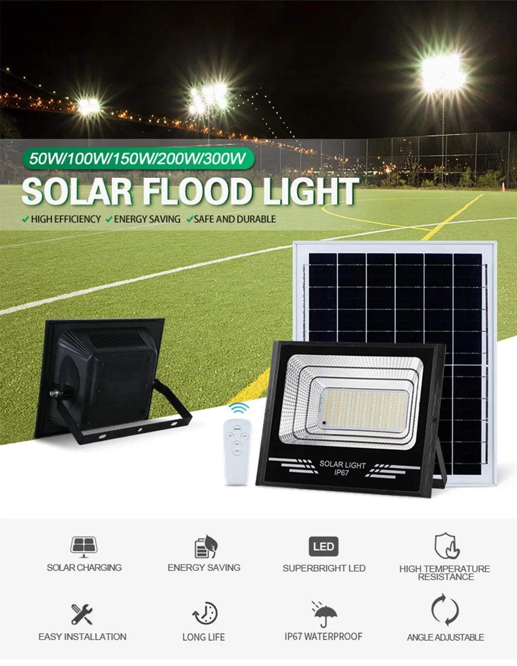 Wholesale Outdoor Garden Floodlight Solar Lights 50W 100W 150W 200W Solar Flood Light with Motion Sensor Solar Street Wall Flood Road Light