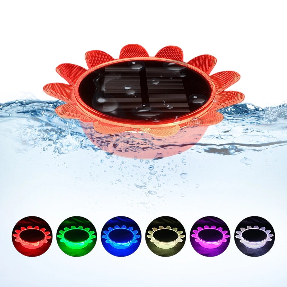 Waterproof Solar Powered Floating Swimming Pool Lights Sunflower Shape Ci24787