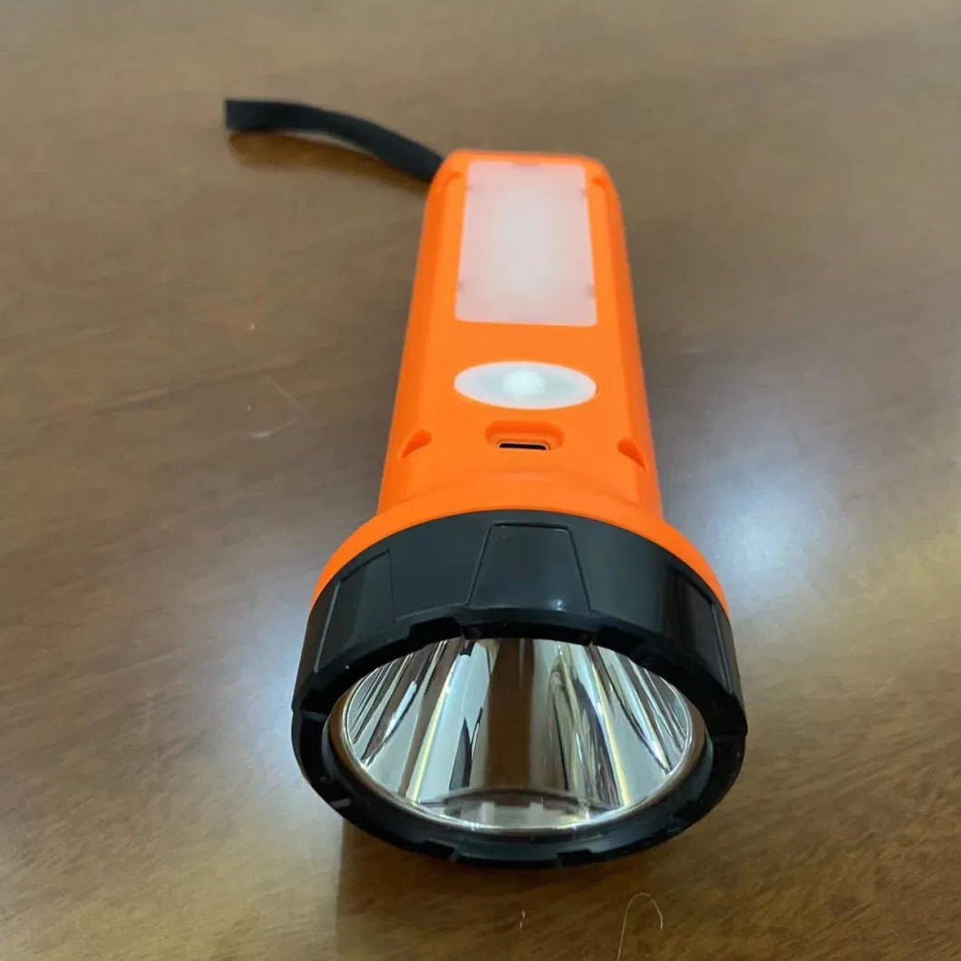 Solar Torch and Reading Light with Rechargeable 500mAh LiFePO4 Battery and Integrated Solar Panel