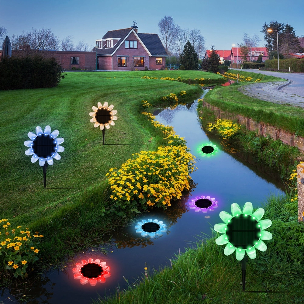 Waterproof Solar Powered Floating Swimming Pool Lights Sunflower Shape Ci24787