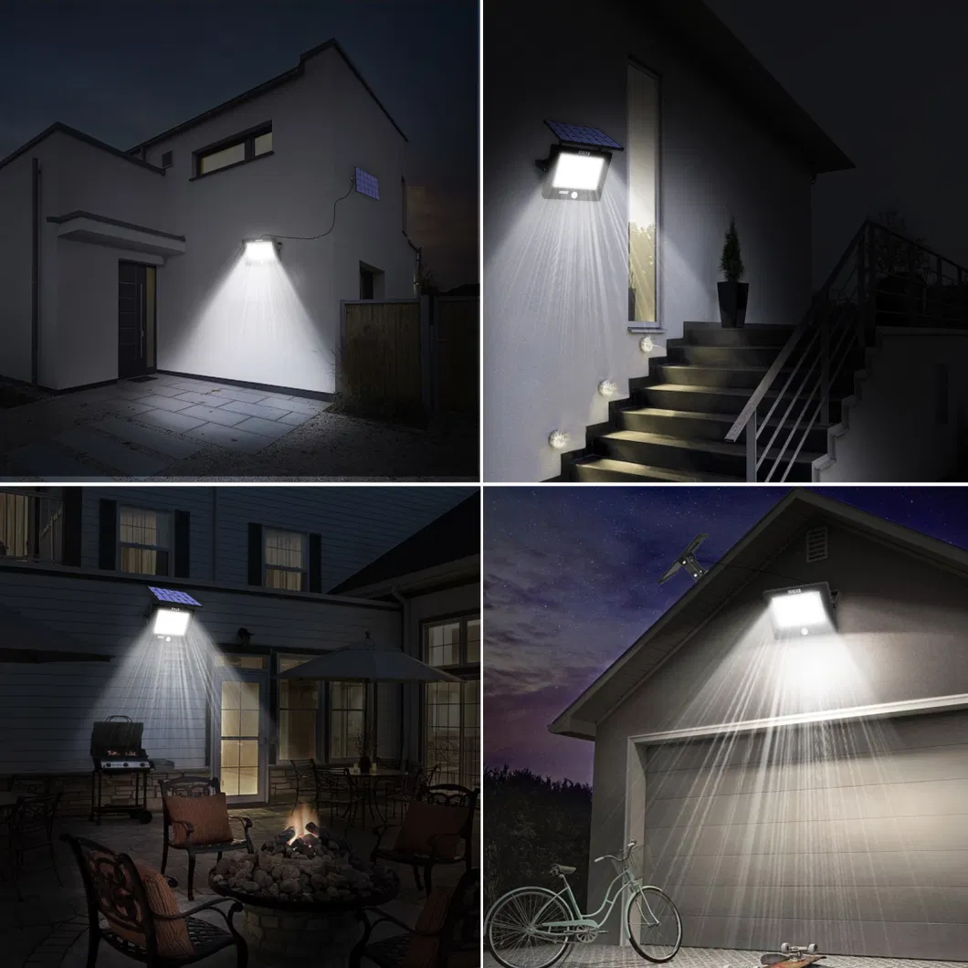 Jesled 120 LED Flood Lighting Solar Powered Outdoor Garden Security Solar Flood Light with Motion Sensor