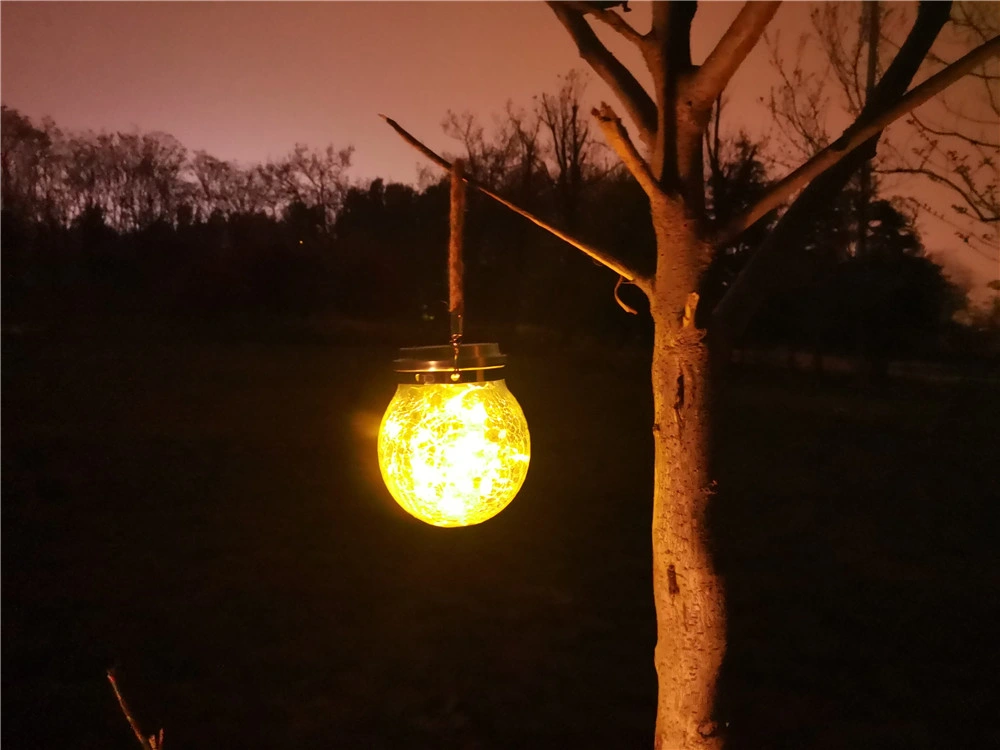 Outdoor Tree Garden Hanging Solar Powered Mason Jar Light with Warm White