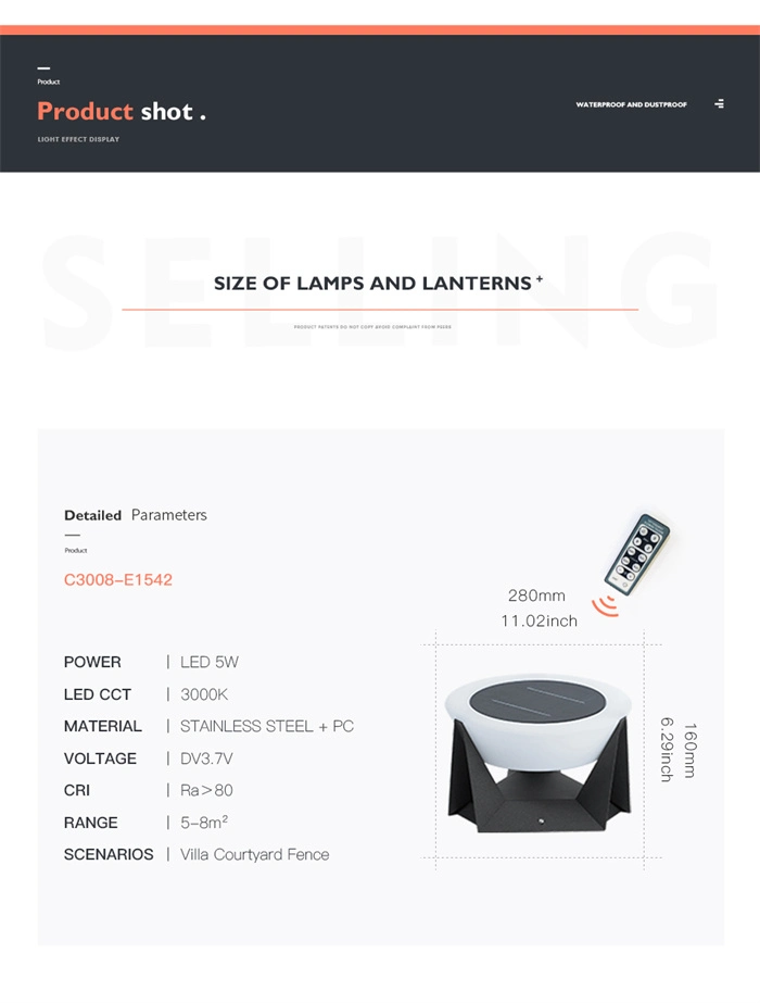 Villa Column Lamps IP65 Waterproof LED Fence Gate Pillar Head Lamp Outdoor Lawn Landscape Solar Post Light for Patio Garden60V