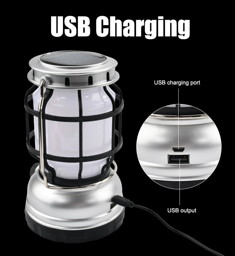 Glodmore2 2022 USB Charging Rechargeable Solar Energy Camping Light with Flame Light and Power Bank