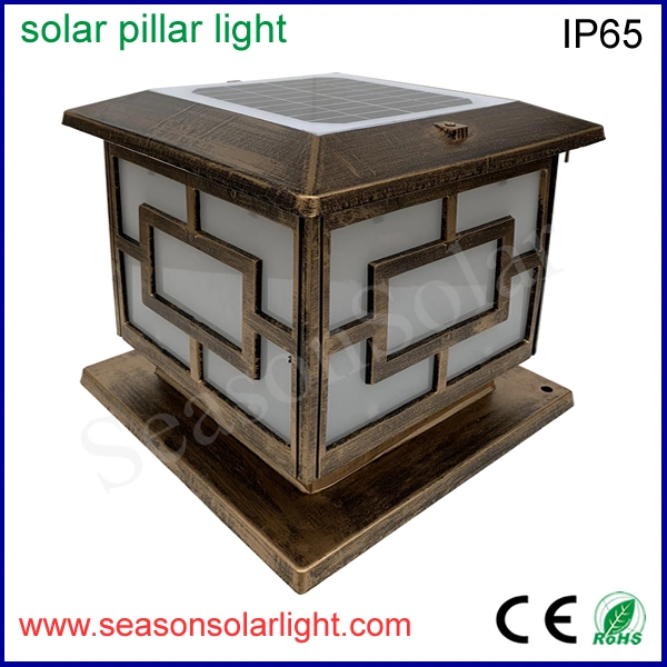Classical Outdoor LED Lighting Garden 5W Solar Panel Gate Solar Post Cap Light with LED Light