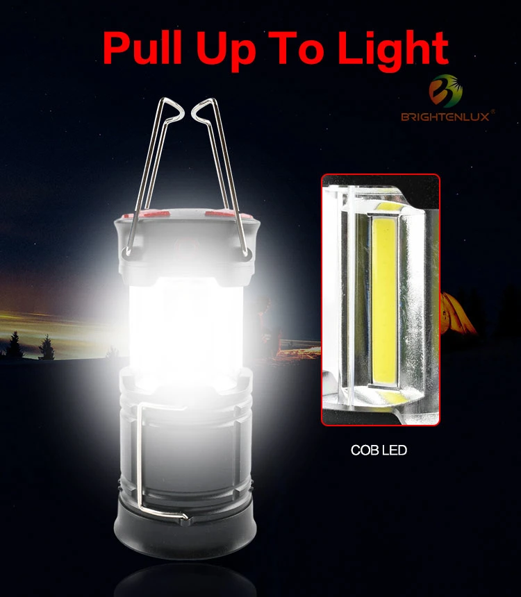 Brightenlux Hot Sale 3*AA Battery Powered 6 LED Solar Rechargeable Multi-Functional Camping Power Bank Charging Lantern